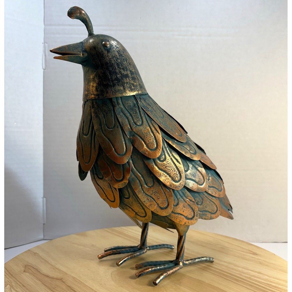 Regal Art & Gift Metal Patina Quail Bird Figurine Sculpture 12" Copper 11308
